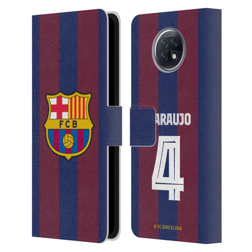 FC Barcelona 2023/24 Players Home Kit Ronald Araújo Leather Book Wallet Case Cover For Xiaomi Redmi Note 9T 5G