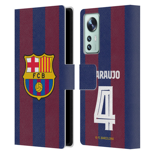 FC Barcelona 2023/24 Players Home Kit Ronald Araújo Leather Book Wallet Case Cover For Xiaomi 12