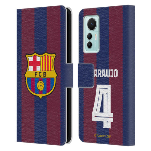 FC Barcelona 2023/24 Players Home Kit Ronald Araújo Leather Book Wallet Case Cover For Xiaomi 12 Lite