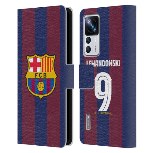 FC Barcelona 2023/24 Players Home Kit Robert Lewandowski Leather Book Wallet Case Cover For Xiaomi 12T Pro