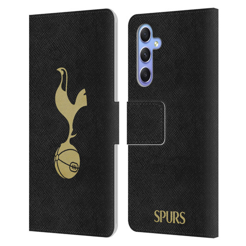Tottenham Hotspur F.C. Badge Black And Gold Leather Book Wallet Case Cover For Samsung Galaxy A34 5G