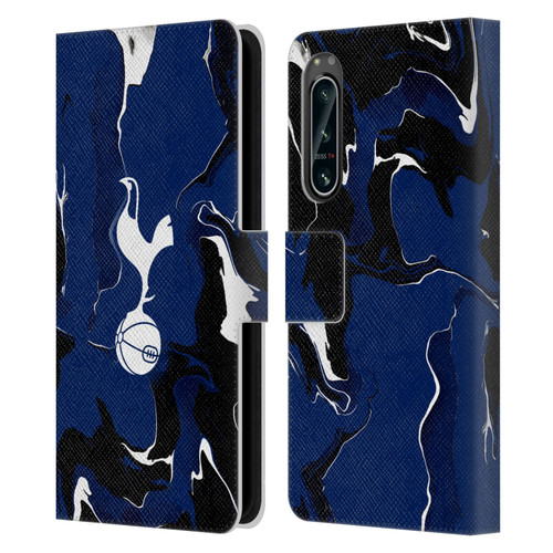 Tottenham Hotspur F.C. Badge Marble Leather Book Wallet Case Cover For Sony Xperia 5 IV