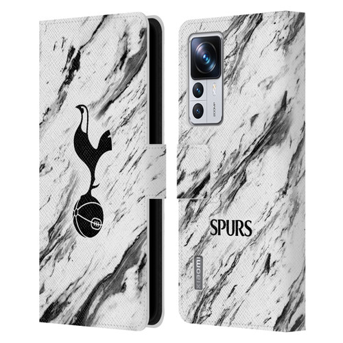Tottenham Hotspur F.C. Badge Black And White Marble Leather Book Wallet Case Cover For Xiaomi 12T Pro