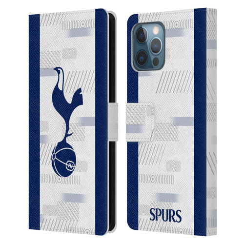Tottenham Hotspur F.C. 2023/24 Badge Home Kit Leather Book Wallet Case Cover For Apple iPhone 12 Pro Max
