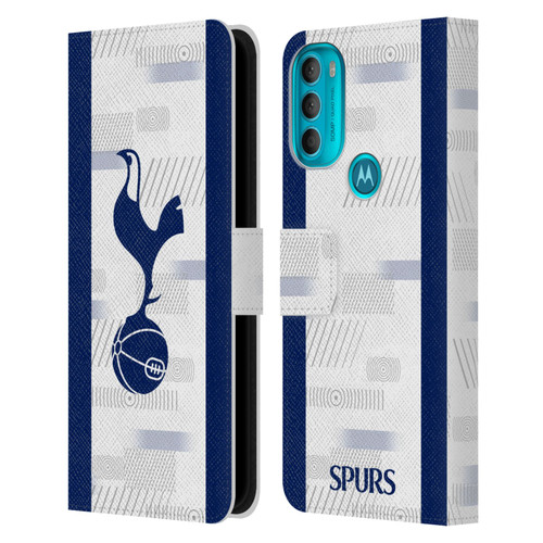 Tottenham Hotspur F.C. 2023/24 Badge Home Kit Leather Book Wallet Case Cover For Motorola Moto G71 5G