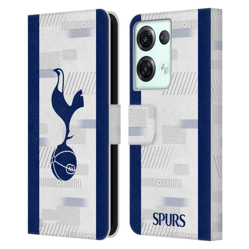 Tottenham Hotspur F.C. 2023/24 Badge Home Kit Leather Book Wallet Case Cover For OPPO Reno8 Pro