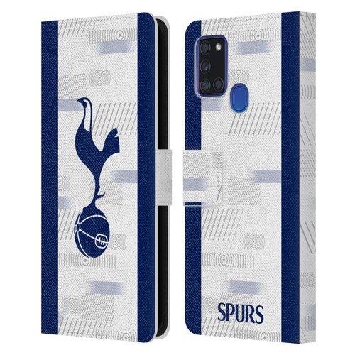 Tottenham Hotspur F.C. 2023/24 Badge Home Kit Leather Book Wallet Case Cover For Samsung Galaxy A21s (2020)