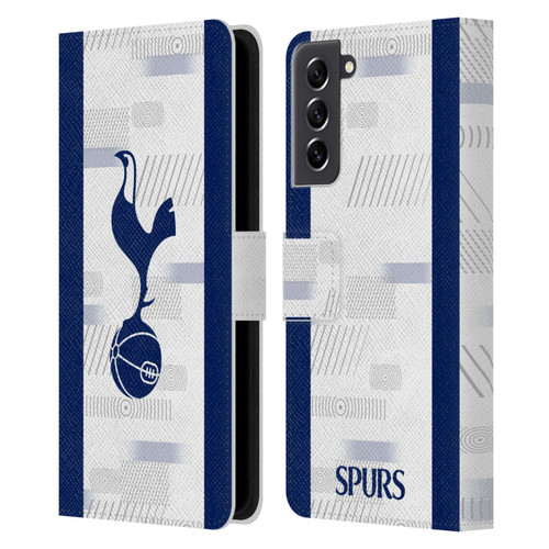 Tottenham Hotspur F.C. 2023/24 Badge Home Kit Leather Book Wallet Case Cover For Samsung Galaxy S21 FE 5G