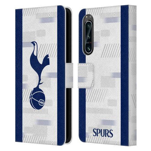 Tottenham Hotspur F.C. 2023/24 Badge Home Kit Leather Book Wallet Case Cover For Sony Xperia 5 IV