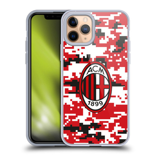 AC Milan Crest Patterns Digital Camouflage Soft Gel Case for Apple iPhone 11 Pro & MagSafe