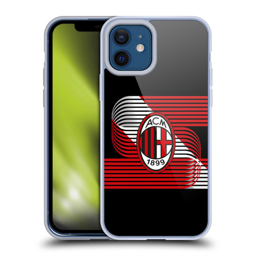 AC Milan Crest Patterns Diagonal Soft Gel Case for Apple iPhone 12 / iPhone 12 Pro & MagSafe