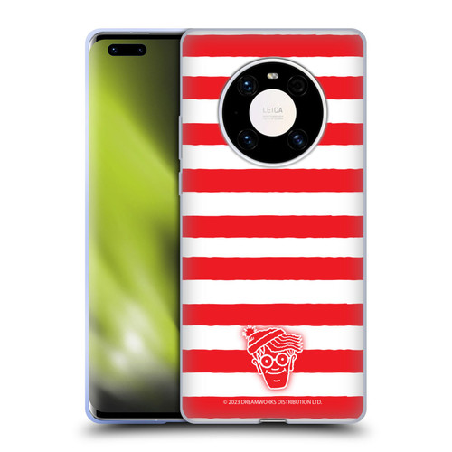Where's Wally? Graphics Stripes Red Soft Gel Case for Huawei Mate 40 Pro 5G