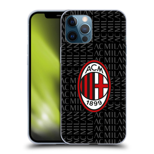 AC Milan Crest Patterns Red And Grey Soft Gel Case for Apple iPhone 12 Pro Max