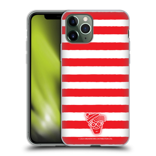 Where's Wally? Graphics Stripes Red Soft Gel Case for Apple iPhone 11 Pro