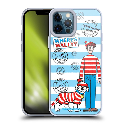 Where's Wally? Graphics Stripes Blue Soft Gel Case for Apple iPhone 12 Pro Max