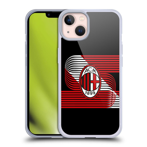 AC Milan Crest Patterns Diagonal Soft Gel Case for Apple iPhone 13