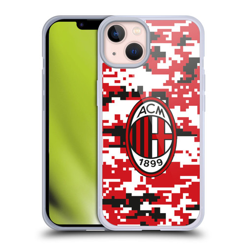 AC Milan Crest Patterns Digital Camouflage Soft Gel Case for Apple iPhone 13 & MagSafe