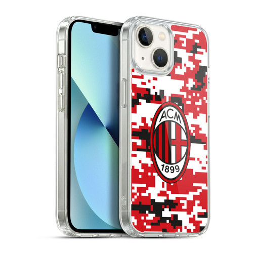 AC Milan Crest Patterns Digital Camouflage Soft Gel Case for Apple iPhone 13