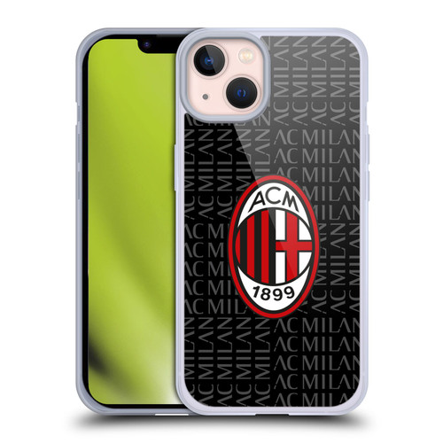 AC Milan Crest Patterns Red And Grey Soft Gel Case for Apple iPhone 13