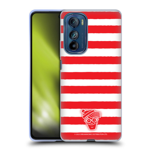 Where's Wally? Graphics Stripes Red Soft Gel Case for Motorola Edge 30