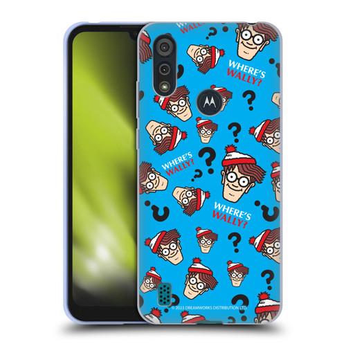 Where's Wally? Graphics Head Pattern Soft Gel Case for Motorola Moto E6s (2020)