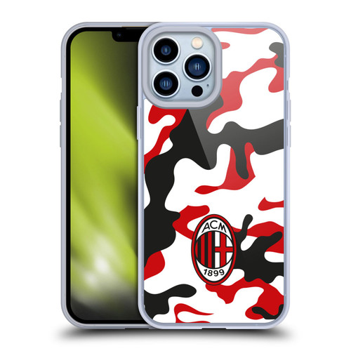 AC Milan Crest Patterns Camouflage Soft Gel Case for Apple iPhone 13 Pro Max & MagSafe