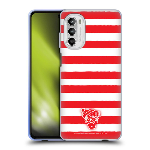 Where's Wally? Graphics Stripes Red Soft Gel Case for Motorola Moto G52