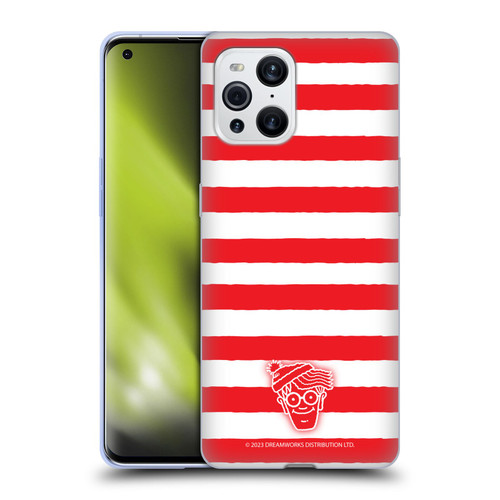 Where's Wally? Graphics Stripes Red Soft Gel Case for OPPO Find X3 / Pro