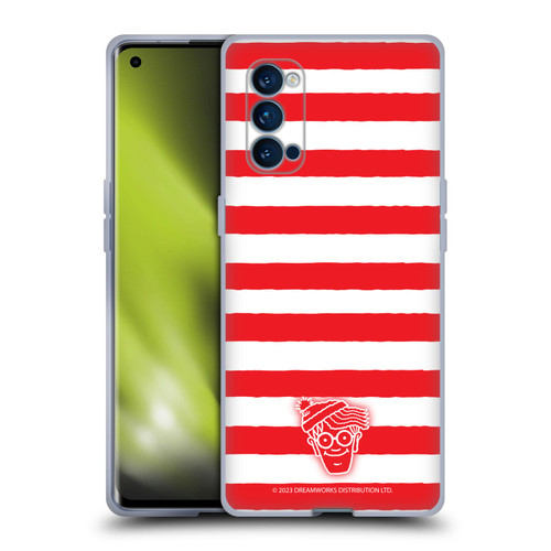 Where's Wally? Graphics Stripes Red Soft Gel Case for OPPO Reno 4 Pro 5G