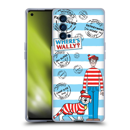 Where's Wally? Graphics Stripes Blue Soft Gel Case for OPPO Reno 4 Pro 5G