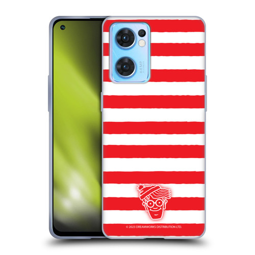 Where's Wally? Graphics Stripes Red Soft Gel Case for OPPO Reno7 5G / Find X5 Lite