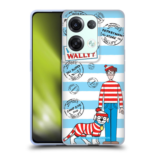 Where's Wally? Graphics Stripes Blue Soft Gel Case for OPPO Reno8 Pro