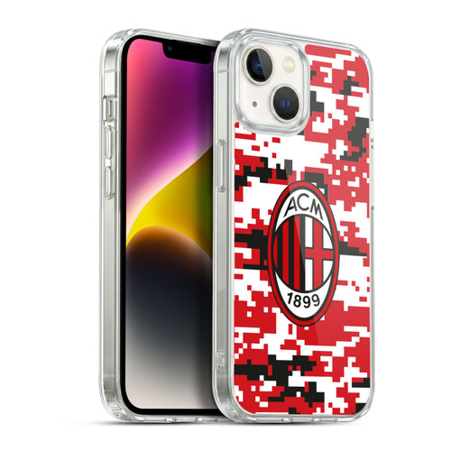 AC Milan Crest Patterns Digital Camouflage Soft Gel Case for Apple iPhone 14