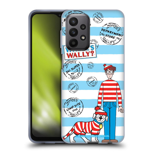 Where's Wally? Graphics Stripes Blue Soft Gel Case for Samsung Galaxy A23 / 5G (2022)