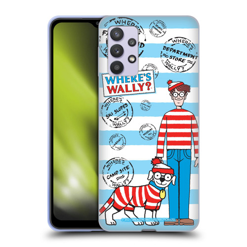Where's Wally? Graphics Stripes Blue Soft Gel Case for Samsung Galaxy A32 5G / M32 5G (2021)