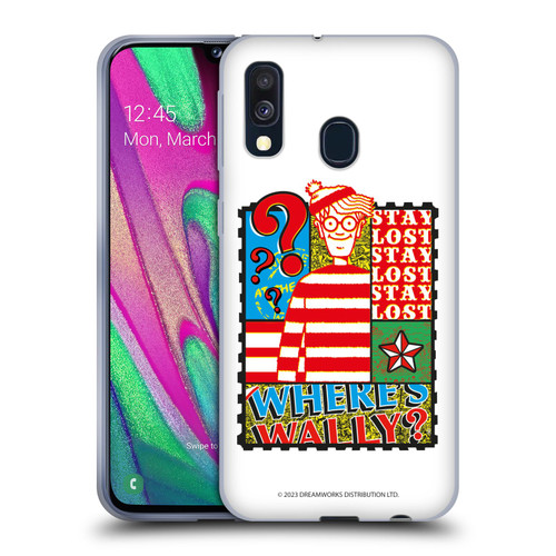 Where's Wally? Graphics Stay Lost Soft Gel Case for Samsung Galaxy A40 (2019)