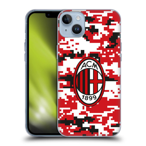 AC Milan Crest Patterns Digital Camouflage Soft Gel Case for Apple iPhone 14 Plus