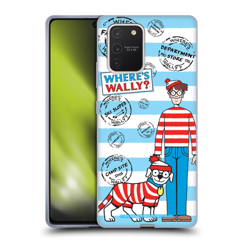 Where's Wally? Graphics Stripes Blue Soft Gel Case for Samsung Galaxy S10 Lite