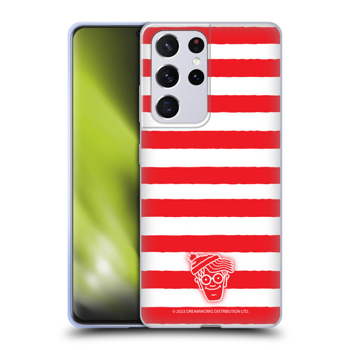 Where's Wally? Graphics Stripes Red Soft Gel Case for Samsung Galaxy S21 Ultra 5G