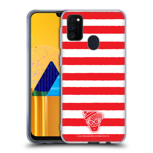 Where's Wally? Graphics Stripes Red Soft Gel Case for Samsung Galaxy M30s (2019)/M21 (2020)