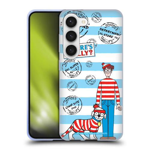 Where's Wally? Graphics Stripes Blue Soft Gel Case for Samsung Galaxy S23 5G