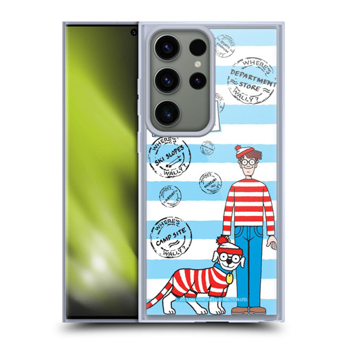 Where's Wally? Graphics Stripes Blue Soft Gel Case for Samsung Galaxy S23 Ultra 5G