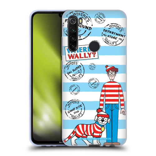 Where's Wally? Graphics Stripes Blue Soft Gel Case for Xiaomi Redmi Note 8T