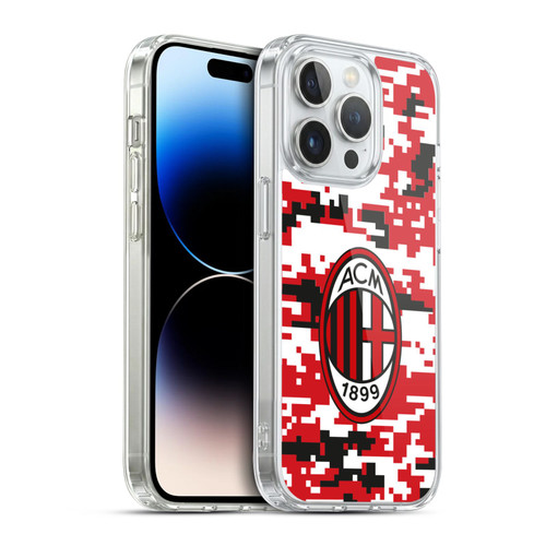 AC Milan Crest Patterns Digital Camouflage Soft Gel Case for Apple iPhone 14 Pro & MagSafe