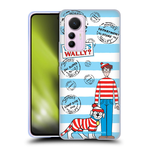 Where's Wally? Graphics Stripes Blue Soft Gel Case for Xiaomi 12 Lite