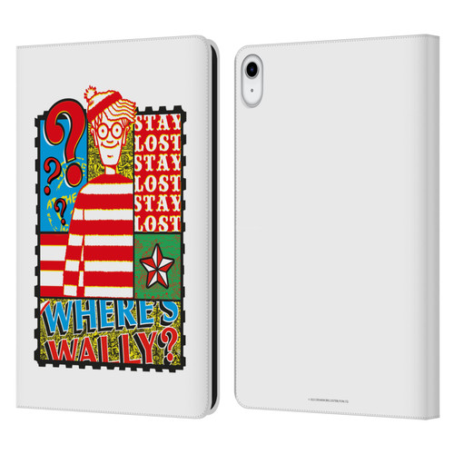 Where's Wally? Graphics Stay Lost Leather Book Wallet Case Cover For Apple iPad 10.9 (2022)