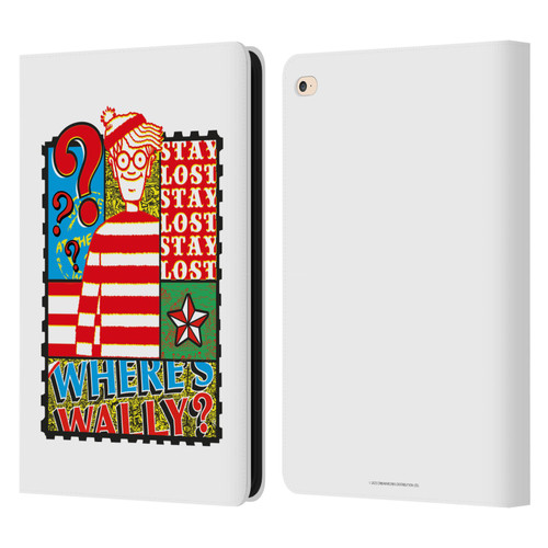 Where's Wally? Graphics Stay Lost Leather Book Wallet Case Cover For Apple iPad Air 2 (2014)