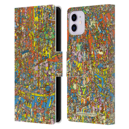 Where's Wally? Graphics Hidden Wally Illustration Leather Book Wallet Case Cover For Apple iPhone 11