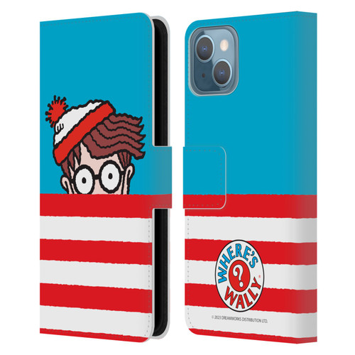 Where's Wally? Graphics Half Face Leather Book Wallet Case Cover For Apple iPhone 13
