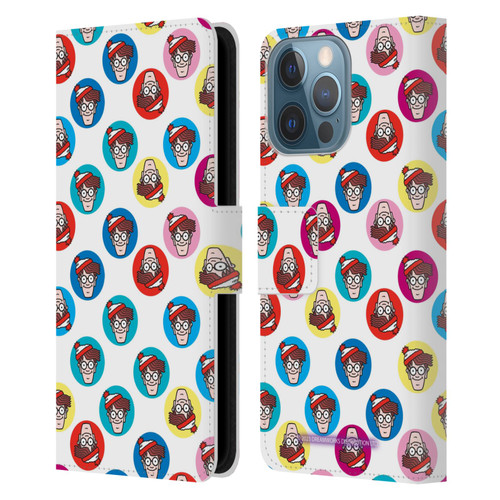 Where's Wally? Graphics Face Pattern Leather Book Wallet Case Cover For Apple iPhone 13 Pro
